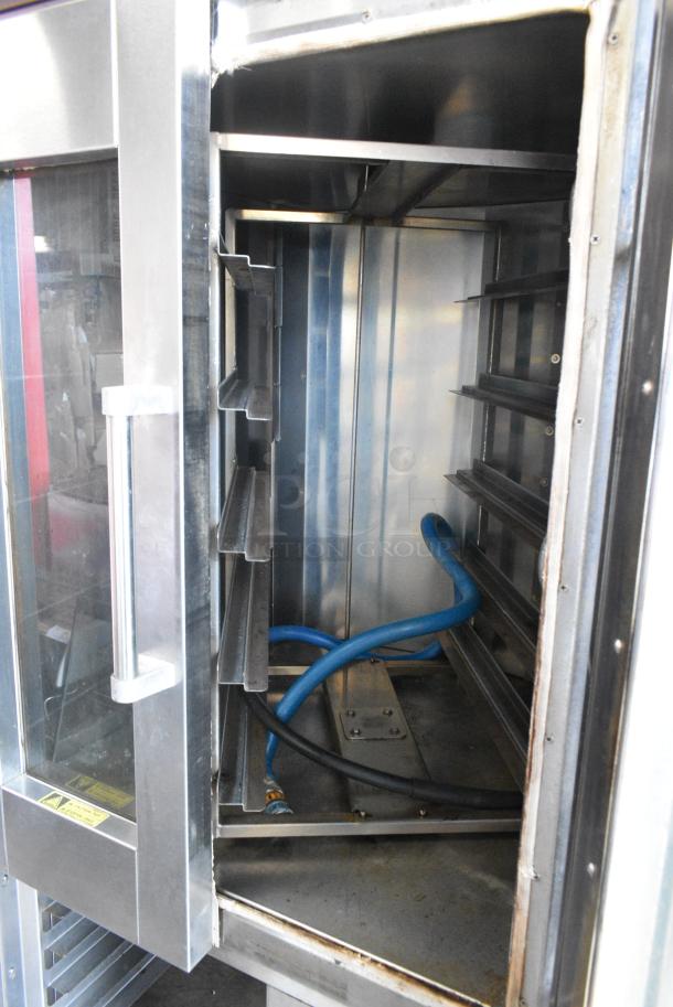 Baxter Stainless Steel Commercial Natural Gas Powered Mini Rotating Rack Oven on Double Pan Rack w/ Commercial Casters. - Image 6 of 8