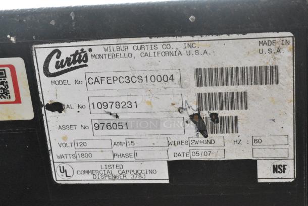 Curtis CAFEPC3CS10004 Metal Commercial Countertop Cappuccino Machine. 120 Volts, 1 Phase. - Image 6 of 6