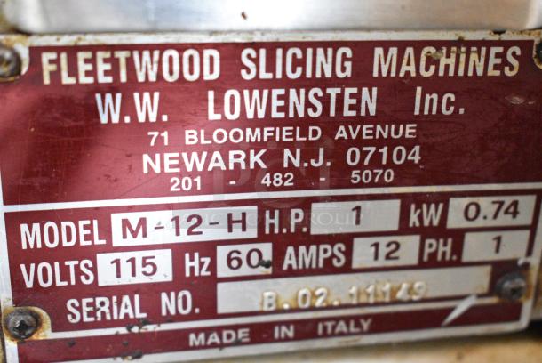 Fleetwood M-12-H Metal Commercial Countertop Meat Grinder. 115 Volts, 1 Phase. Tested and Working! - Image 5 of 6