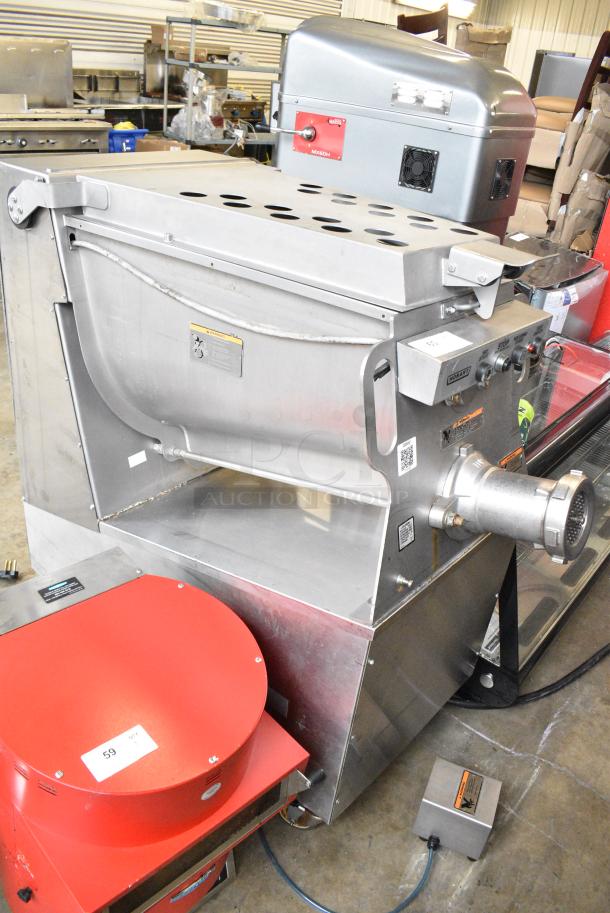 Hobart MG1532 Stainless Steel Commercial Commercial Floor Style Meat Mixer Grinder on Commercial Casters. 208 Volts, 3 Phase. - Image 2 of 10
