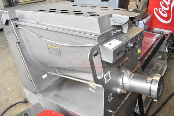 Hobart MG1532 Stainless Steel Commercial Commercial Floor Style Meat Mixer Grinder on Commercial Casters. 208 Volts, 3 Phase. - Image 3 of 10