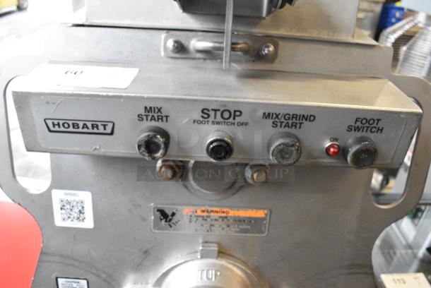 Hobart MG1532 Stainless Steel Commercial Commercial Floor Style Meat Mixer Grinder on Commercial Casters. 208 Volts, 3 Phase. - Image 4 of 10
