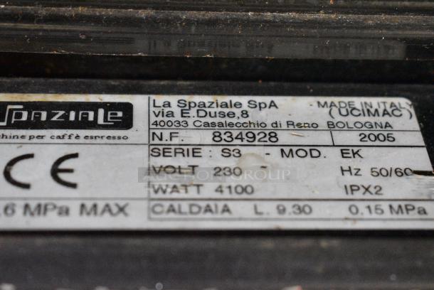 La Spaziale EK Stainless Steel Commercial 2 Group Espresso Machine w/ Steam Wands. 230 Volts, 1 Phase. - Image 8 of 9