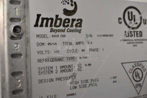 Imbera G319 Metal Commercial Single Door Reach In Cooler Merchandiser w/ Poly Coated Racks. 115 Volts, 1 Phase. Tested and Powers On But Does Not Get Cold - Image 5 of 5