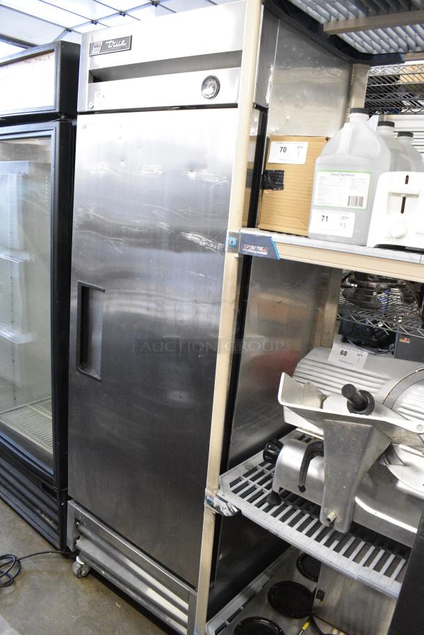 True T-19 Stainless Steel Commercial Single Door Reach In Cooler w/ Poly Coated Racks. 115 Volts, 1 Phase. Tested and Powers On But Does Not Get Cold - Image 2 of 7