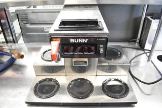 Bunn CRTF5-35 Stainless Steel Commercial Countertop 5 Burner Coffee Machine w/ Hot Water Dispenser. 120/240 Volts, 1 Phase. - Item #1178572