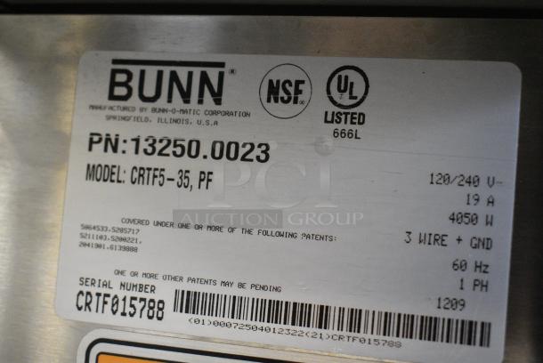 Bunn CRTF5-35 Stainless Steel Commercial Countertop 5 Burner Coffee Machine w/ Hot Water Dispenser. 120/240 Volts, 1 Phase. - Image 7 of 8