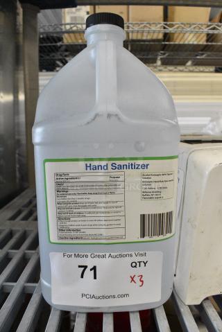 3 Jugs of Hand Sanitizer. 3 Times Your Bid!