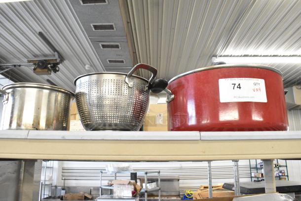 ALL ONE MONEY! Lot of 4 Various Items Including Metal Stock Pots and Colander - Image 1 of 3
