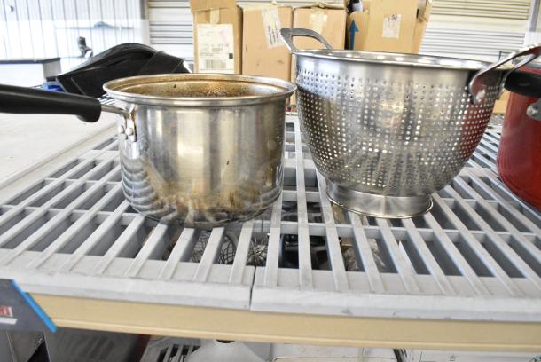 ALL ONE MONEY! Lot of 4 Various Items Including Metal Stock Pots and Colander - Image 2 of 3