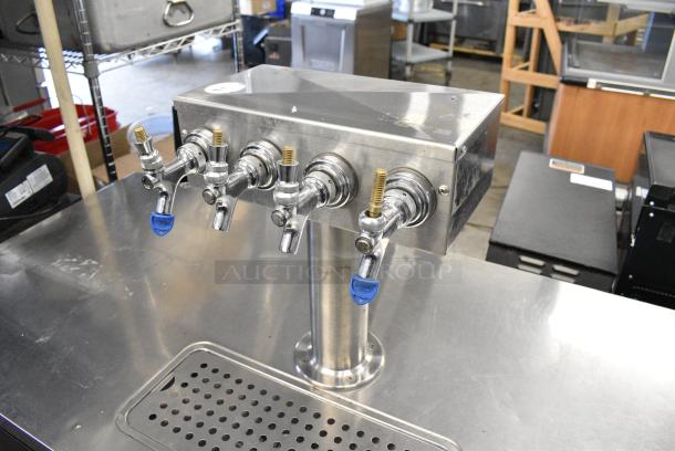 Omcan UDD-24-48 Stainless Steel Commercial Direct Draw Kegerator w/ 4 Tap Beer Tower. 115 Volts, 1 Phase. Cannot Test - Unit Trips Breaker - Image 3 of 8