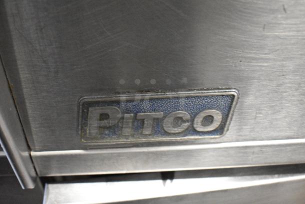 Pitco Frialator SG14 Stainless Steel Commercial Natural Gas Powered 2 Bay Deep Fat Fryer w/ 4 Metal Fry Baskets on Commercial Casters. - Image 6 of 10