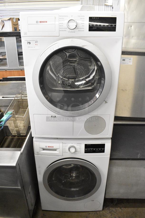 Bosch WDT41 Front Load Stackable Dryer on Bosch WNM67 Front Load Stackable Washer. 208/240 Volts, 1 Phase. - Image 1 of 12