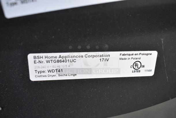 Bosch WDT41 Front Load Stackable Dryer on Bosch WNM67 Front Load Stackable Washer. 208/240 Volts, 1 Phase. - Image 9 of 12
