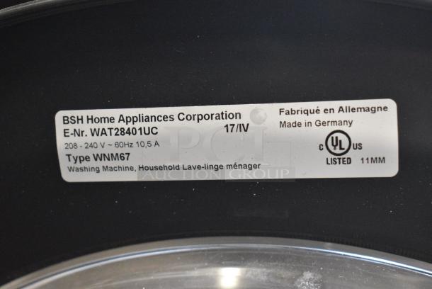 Bosch WDT41 Front Load Stackable Dryer on Bosch WNM67 Front Load Stackable Washer. 208/240 Volts, 1 Phase. - Image 10 of 12
