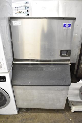 Manitowoc IDT0450W-161 Stainless Steel Commercial Ice Head on Commercial Ice Bin. 115 Volts, 1 Phase. - Item #1178644