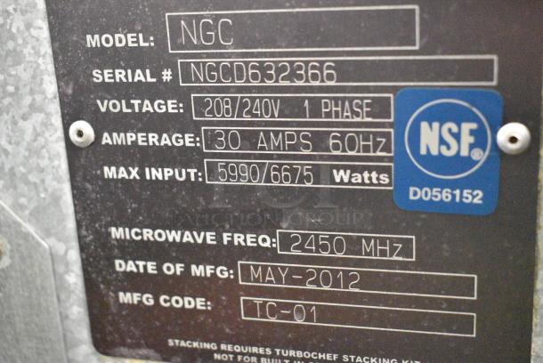 2 Turbochef NGC Stainless Steel Commercial Electric Powered Rapid Cook Ovens on Commercial Equipment Stand w/ Commercial Casters. 208/230-240 Volts, 1 Phase. 2 Times Your Bid! - Image 10 of 11