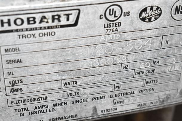 Hobart AM13 Stainless Steel Commercial Straight Pass Through Dishwasher. 208-240 Volts, 3 Phase. - Image 7 of 7