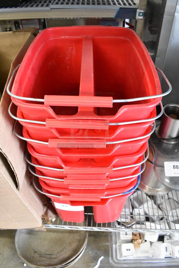 ALL ONE MONEY! Lot of 8 Rubbermaid Red Poly Buckets - Image 2 of 5