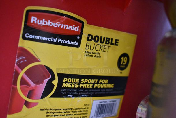 ALL ONE MONEY! Lot of 8 Rubbermaid Red Poly Buckets - Image 4 of 5