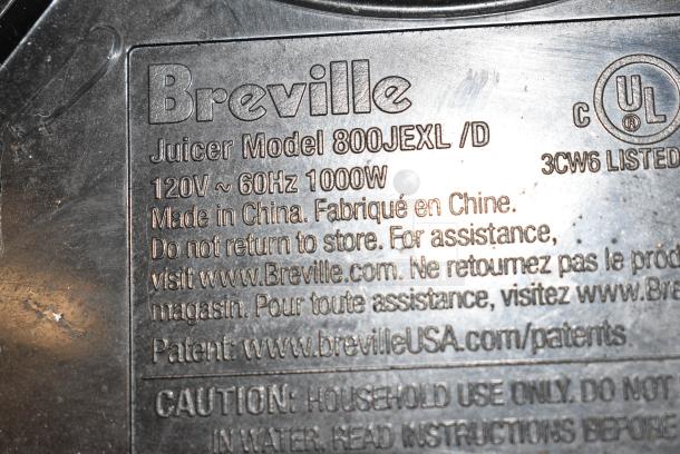 Breville 800JEXL/D Metal Countertop Juicer. 120 Volts, 1 Phase. Tested and Working! - Image 6 of 7