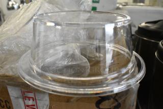 ALL ONE MONEY! Lot of Various Items Including Clear Poly Lids and Metal Baking Pan