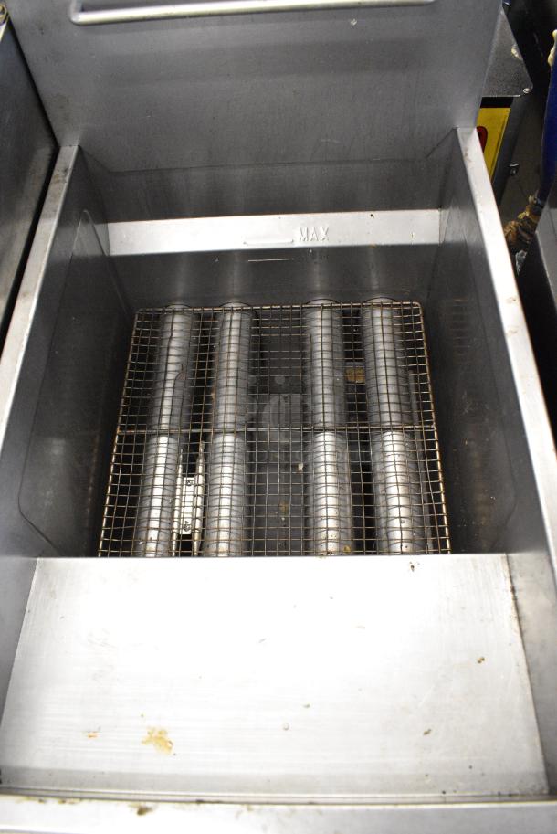 Blue Flame Stainless Steel Commercial Floor Style Natural Gas Powered Deep Fat Fryer. - Image 3 of 6