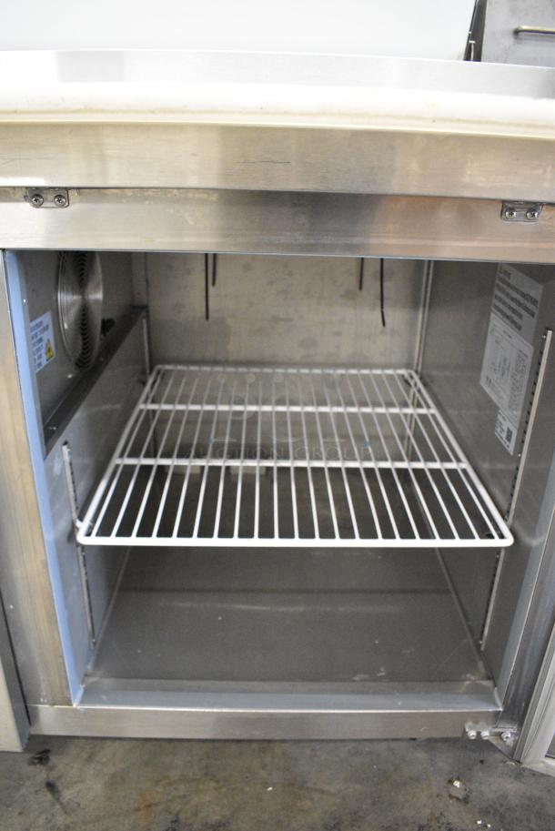 2024 Coldline CPT-44 Stainless Steel Commercial Pizza Prep Table w/ Oversized Cutting Board on Commercial Casters. 115 Volts, 1 Phase. Tested and Powers On But Does Not Get Cold - Image 7 of 9