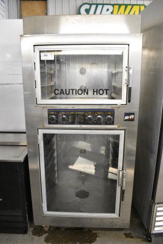 Nu Vu SUB-123 Stainless Steel Commercial Electric Powered Oven Proofer on Commercial Casters. 208 Volts, 3 Phase.