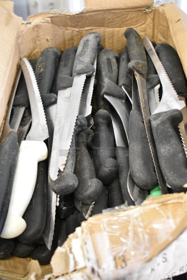 80 SHARPENED Stainless Steel Knives Including Serrated Bread Knife. 80 Times Your Bid! - Image 1 of 5