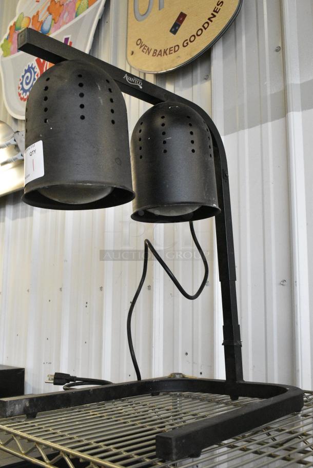 Avantco 177W62BLK Metal Commercial Countertop 2 Head Warming Lamp. 120 Volts, 1 Phase. Tested and Working! - Image 1 of 5
