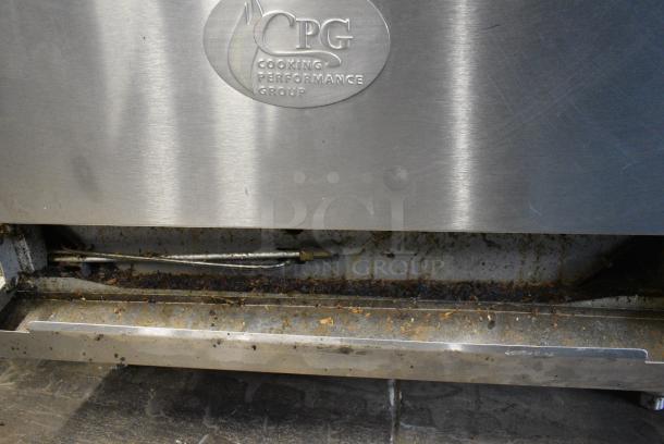 Commercial Performance Group CPG Stainless Steel Commercial Natural Gas Powered 10 Burner Range w/ 2 Ovens, Over Shelf and Back Splash. - Image 10 of 11