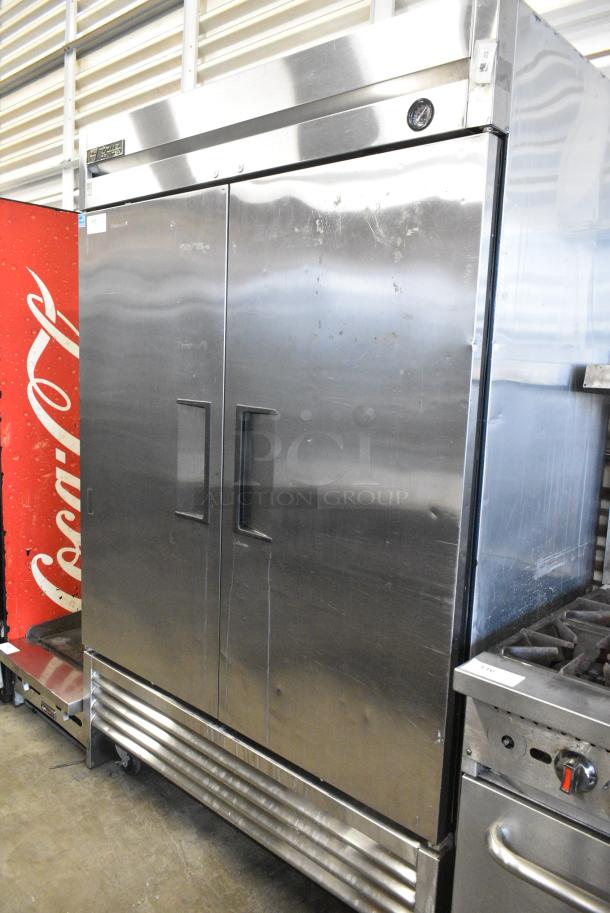 True T-49F Stainless Steel Commercial 2 Door Reach In Freezer on Commercial Casters. 115 Volts, 1 Phase. Tested and Powers On But Does Not Get Cold - Image 1 of 7