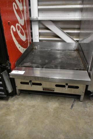 2018 Sierra SRMG 24 NG Stainless Steel Commercial Countertop Natural Gas Powered Flat Top Griddle.