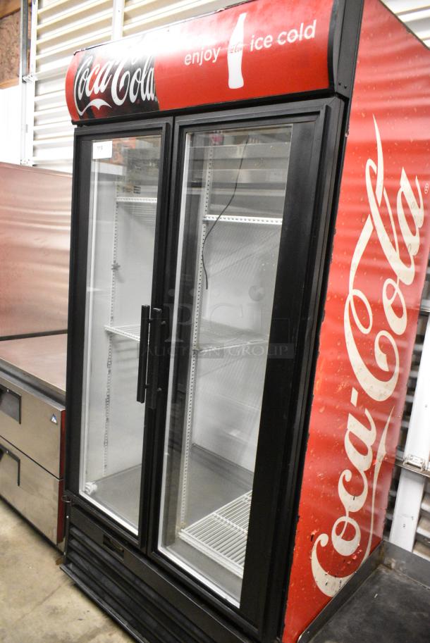 True GDM-35EM Metal Commercial 2 Door Reach In Cooler Merchandiser w/ Poly Coated Racks. 115 Volts, 1 Phase. Tested and Powers On But Does Not Get Cold - Image 1 of 5
