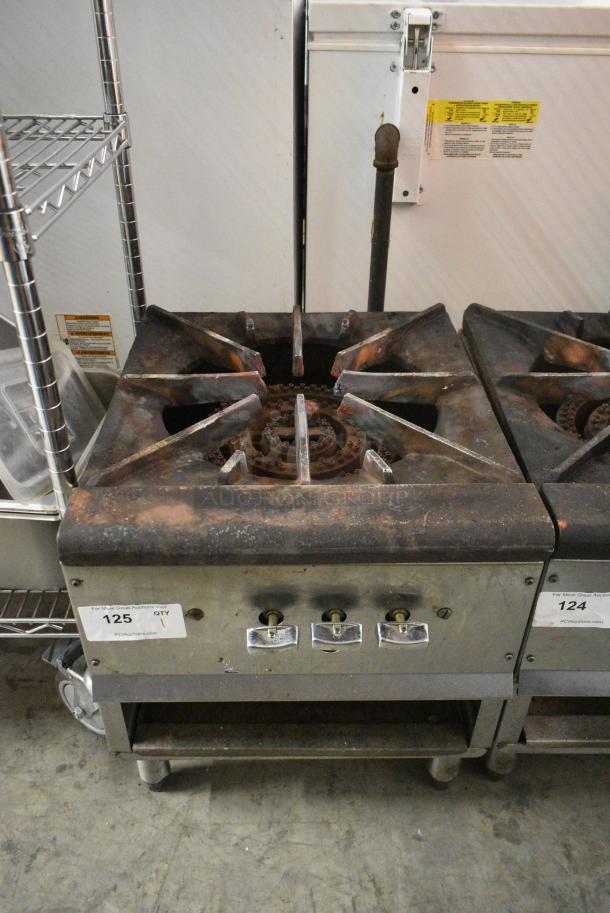 Stainless Steel Commercial Natural Gas Powered Single Burner Stock Pot Range. - Image 1 of 4