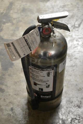 Badger Wet Chemical Fire Extinguisher. Buyer Must Pick Up - We Will Not Ship This Item.
