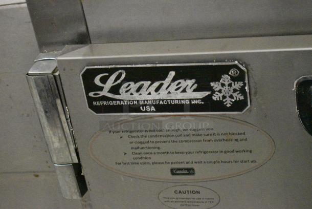 Leader LM48 S/C Stainless Steel Commercial Prep Table w/ 2 Tier Over Shelf on Commercial Casters. 115 Volts, 1 Phase. Tested and Powers On But Does Not Get Cold - Image 3 of 9