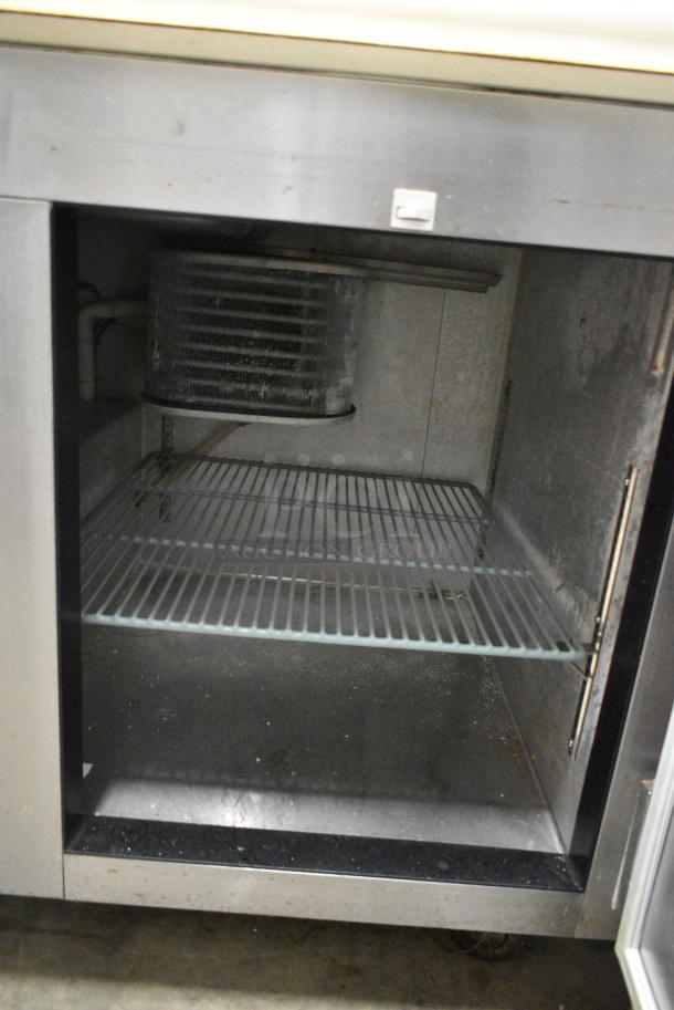 Leader LM48 S/C Stainless Steel Commercial Prep Table w/ 2 Tier Over Shelf on Commercial Casters. 115 Volts, 1 Phase. Tested and Powers On But Does Not Get Cold - Image 7 of 9