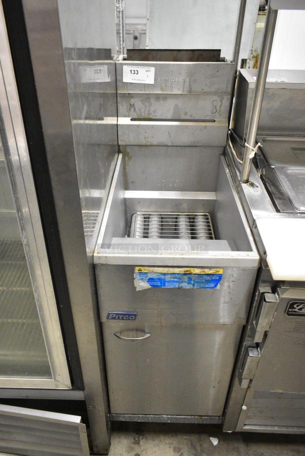 Pitco Frialator 40D Stainless Steel Commercial Floor Style Natural Gas Powered Deep Fat Fryer. 115,000 BTU - Image 1 of 5