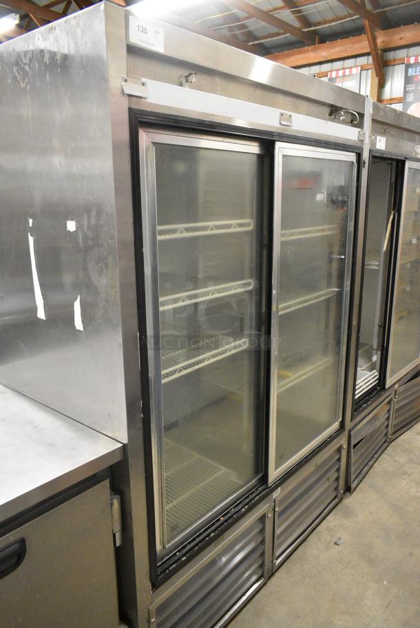 Leader ESLS54SC Metal Commercial 2 Door Reach In Cooler Merchandiser. 115 Volts, 1 Phase. Tested and Powers On But Does Not Get Cold - Image 1 of 5