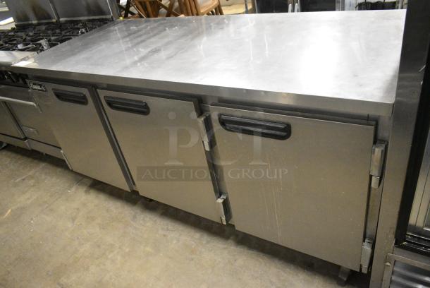 Leader ESLB72S/C Stainless Steel Commercial 3 Door Undercounter Cooler on Commercial Casters. 115 Volts, 1 Phase. Tested and Powers On But Does Not Get Cold - Image 2 of 8