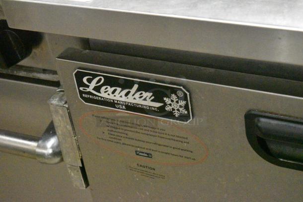 Leader ESLB72S/C Stainless Steel Commercial 3 Door Undercounter Cooler on Commercial Casters. 115 Volts, 1 Phase. Tested and Powers On But Does Not Get Cold - Image 3 of 8