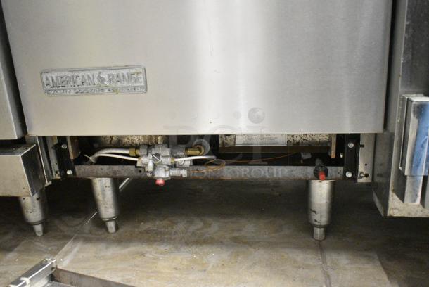 American Range AR-4 Stainless Steel Commercial Natural Gas Powered 4 Burner Range w/ Oven, Over Shelf and Back Splash. - Image 7 of 8