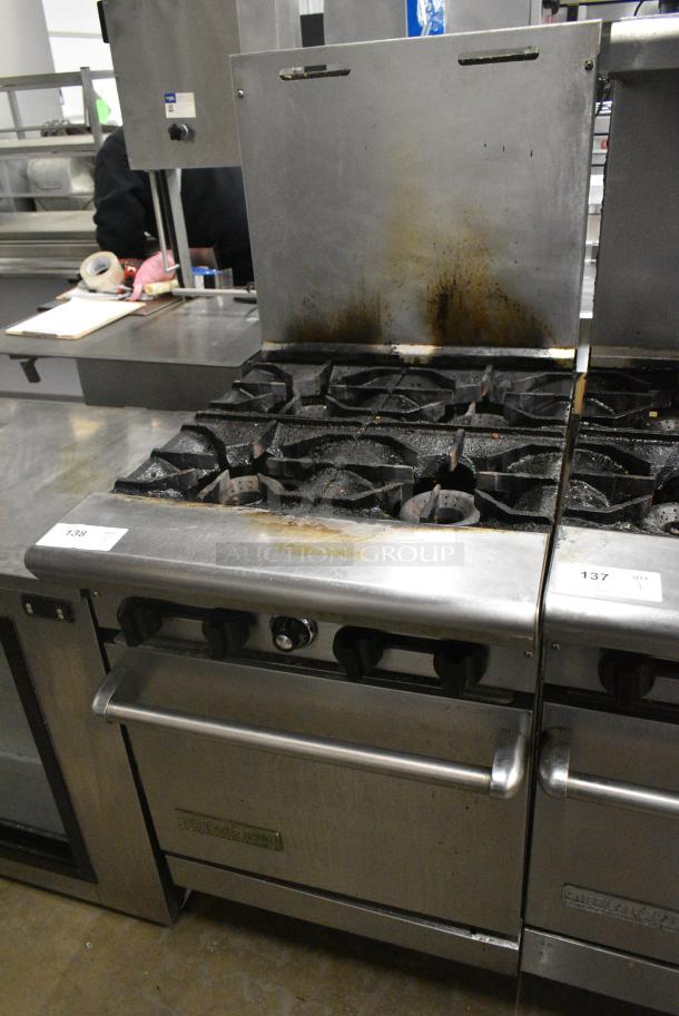 American Range AR-4 Stainless Steel Commercial Natural Gas Powered 4 Burner Range w/ Oven and Back Splash. - Image 2 of 8