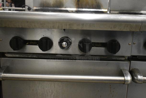American Range AR-4 Stainless Steel Commercial Natural Gas Powered 4 Burner Range w/ Oven and Back Splash. - Image 4 of 8