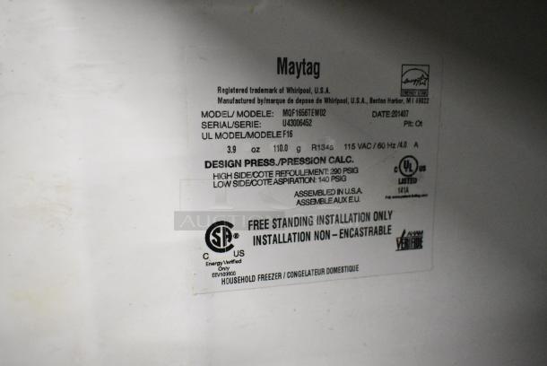 Maytag MQF1656TEW02 Single Door Reach In Freezer. 115 Volts, 1 Phase. Tested and Working! - Image 6 of 6