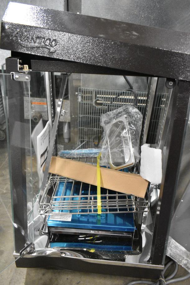 BRAND NEW SCRATCH AND DENT! 2024 Avantco 177HDC13 15" Self/Full Service 3 Shelf Countertop Heated Display Case with Hinged Doors. See Pictures for Damage. 120 Volts, 1 Phase. Tested and Working! - Image 3 of 9
