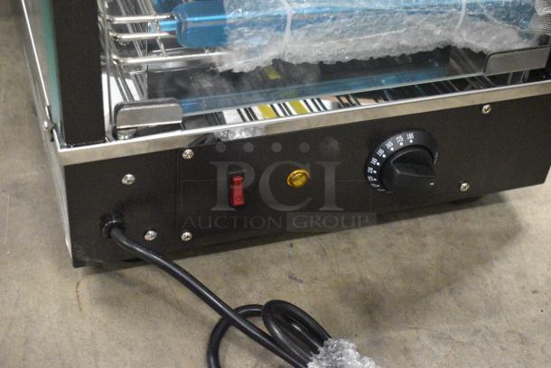 BRAND NEW SCRATCH AND DENT! 2024 Avantco 177HDC13 15" Self/Full Service 3 Shelf Countertop Heated Display Case with Hinged Doors. See Pictures for Damage. 120 Volts, 1 Phase. Tested and Working! - Image 5 of 9