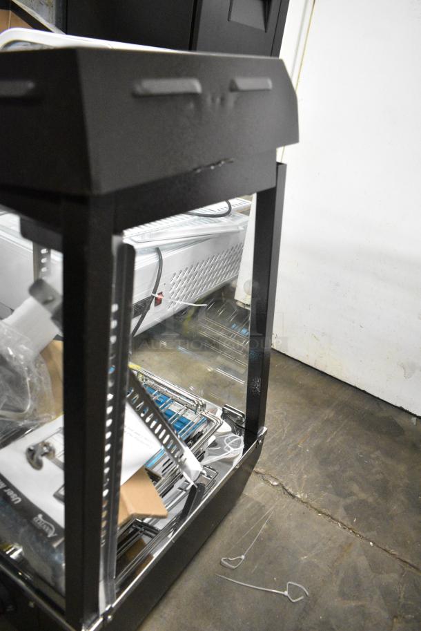 BRAND NEW SCRATCH AND DENT! 2024 Avantco 177HDC13 15" Self/Full Service 3 Shelf Countertop Heated Display Case with Hinged Doors. See Pictures for Damage. 120 Volts, 1 Phase. Tested and Working! - Image 7 of 9